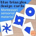 Blue Triangles Design Cards - $3