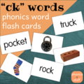 'ck' Words Flash Cards - $3